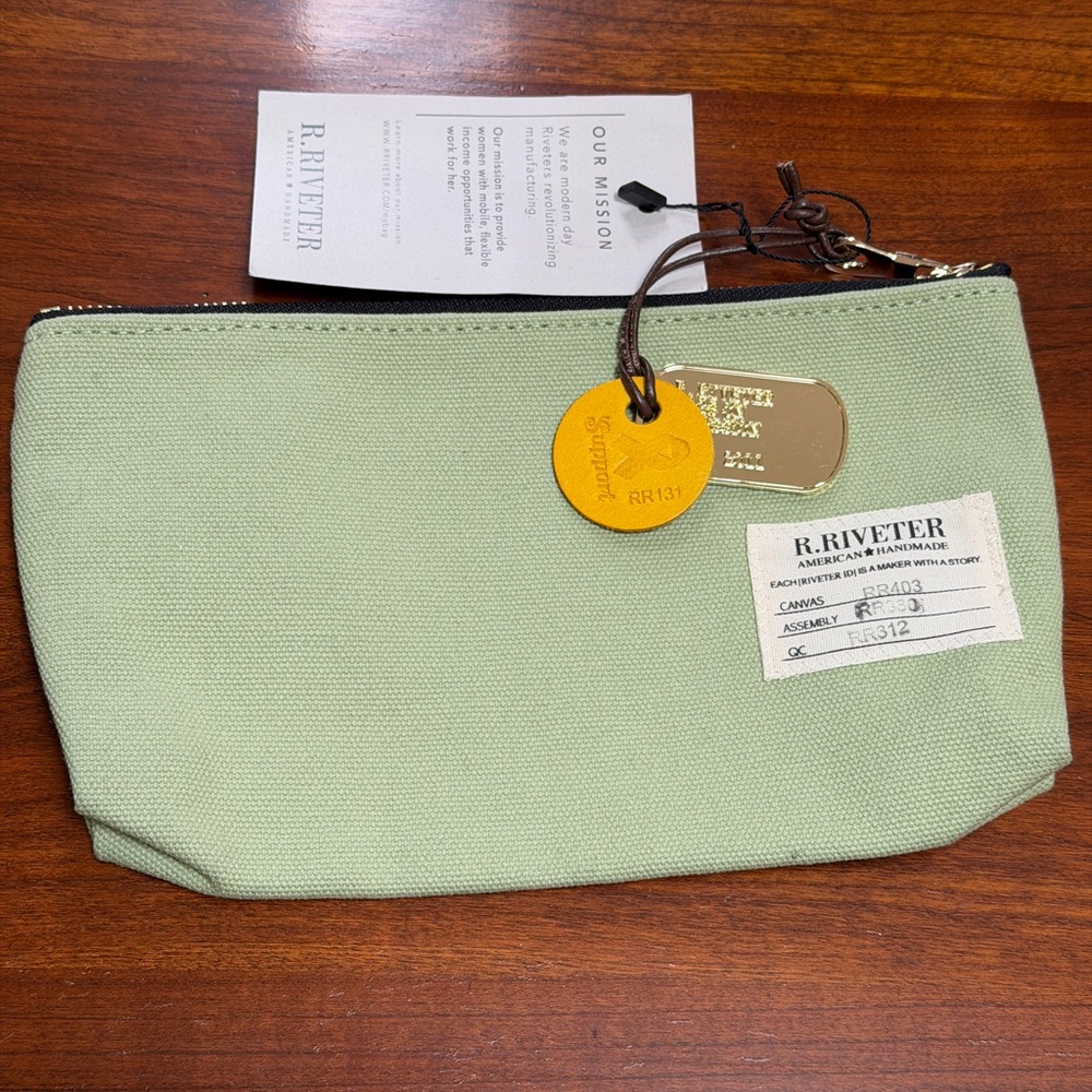 R. Riveter Green Canvas Pouch